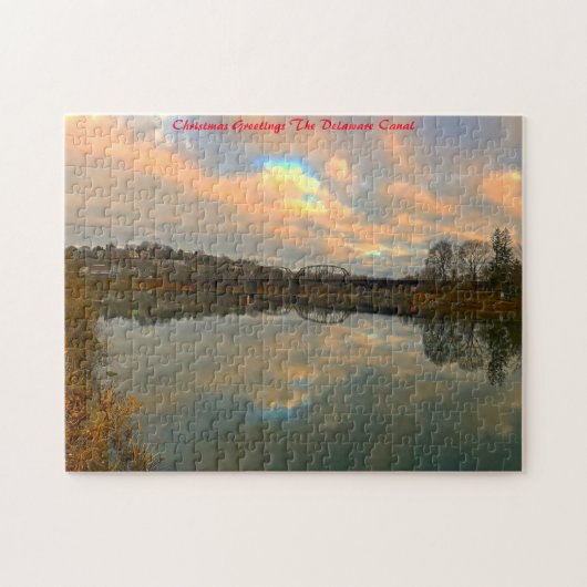 Delaware Canal.kerstgroeten Legpuzzel (Horizontaal)