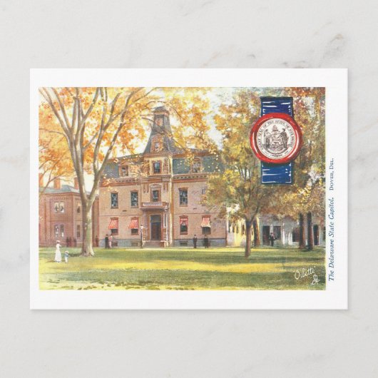 Delaware Capitol met zegel Briefkaart (Voorkant)