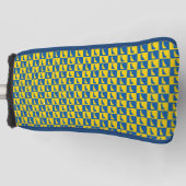 Delaware Checker Blauw Geel Goud Patroon Golfheadcover (Voorkant)