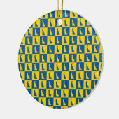 Delaware Checker Blue Gold Yellow Pattern Keramisch Ornament (Links)