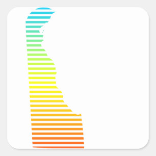 delaware chill fade vierkante sticker