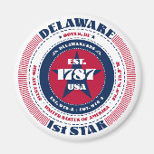 Delaware Circle Typography Souvenir Magnet (Voorkant)