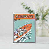 Delaware City, Boat Ride,  Stijl Briefkaart (Staand voorkant)