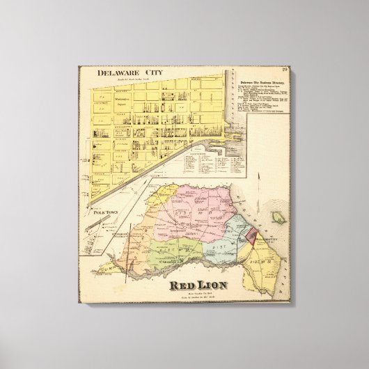 Delaware City, Red Lion Canvas Afdruk (Voorkant)