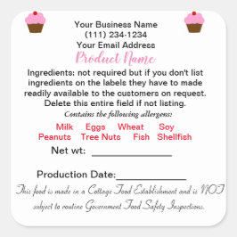 DELAWARE Cottage Food Law Sticker Label