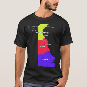Delaware County Kaart Amerikaanse grenzen Grote st T-shirt