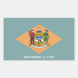 Delaware De Diamant Amerikaanse Staatsvlag Rechthoekige Sticker