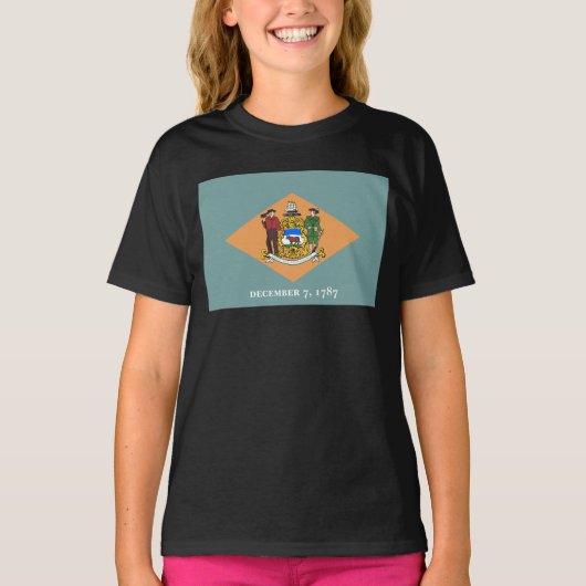 Delaware De Diamant US Staatsvlag T-shirt (Voorkant)