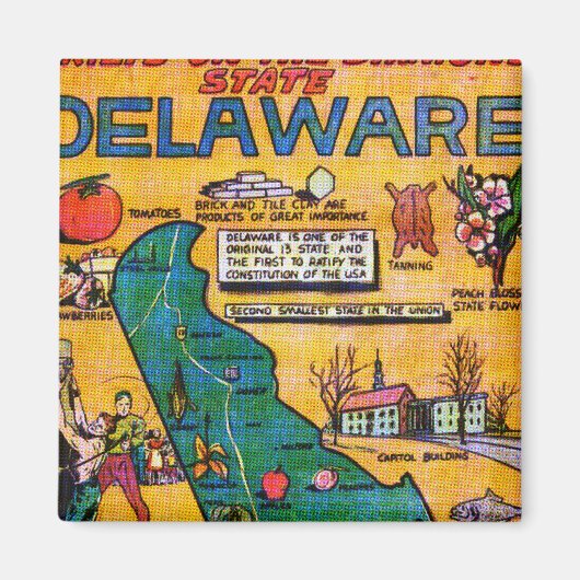 Delaware de diamantstaat magneet (Voorkant)