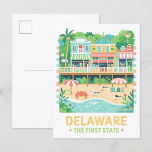 Delaware de eerste Amerikaanse zomerreis Briefkaart