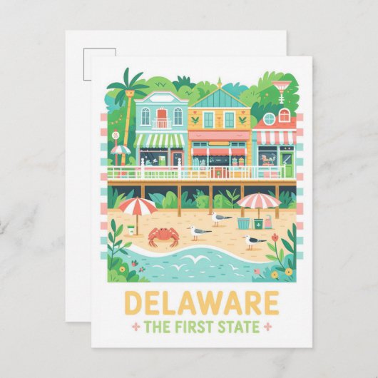 Delaware de eerste Amerikaanse zomerreis Briefkaart (Voorkant / Achterkant)