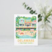 Delaware de eerste Amerikaanse zomerreis Briefkaart (Staand voorkant)