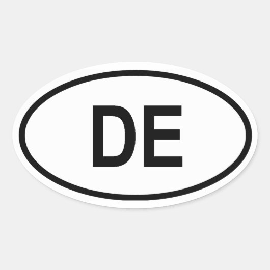 Delaware "DE" Ovale Sticker (Voorkant)