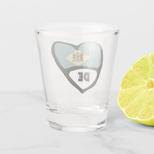 Delaware, DE-staatsvlag in hart, warm glas (Achterkant)