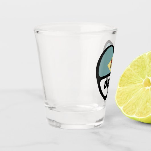 Delaware, DE-staatsvlag in hart, warm glas (Links)