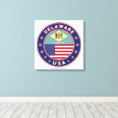 Delaware, Delaware t-shirt, Delaware sticker Canvas Afdruk (Insitu (Houten vloer))