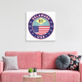 Delaware, Delaware t-shirt, Delaware sticker Canvas Afdruk (Insitu (Woonkamer))