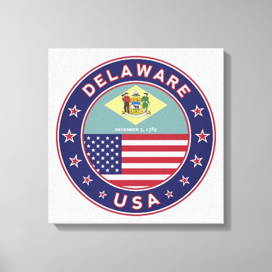 Delaware, Delaware t-shirt, Delaware sticker Canvas Afdruk (Voorkant)