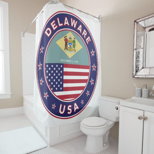 Delaware, Delaware t-shirt, Delaware sticker Douchegordijn (In situ)