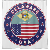 Delaware, Delaware t-shirt, Delaware sticker Douchegordijn (Voorkant)