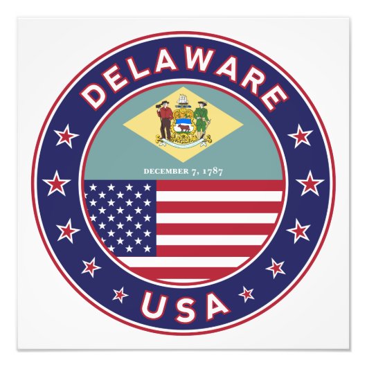 Delaware, Delaware t-shirt, Delaware sticker Foto Afdruk (Voorkant)