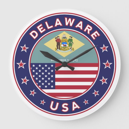 Delaware, Delaware t-shirt, Delaware sticker Grote Klok (Voorkant)