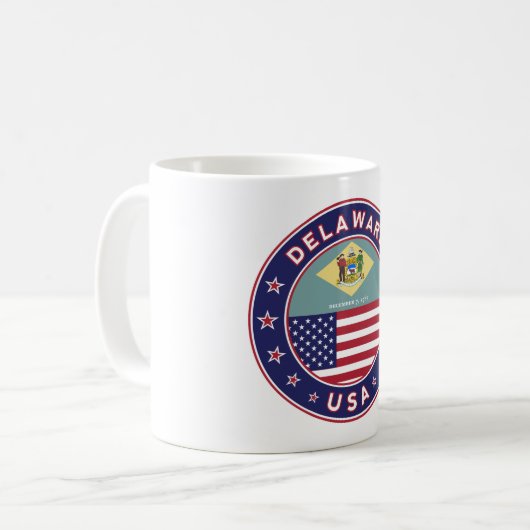 Delaware, Delaware t-shirt, Delaware sticker Koffiemok (Voorkant links)