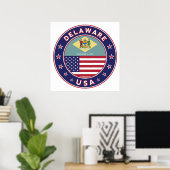 Delaware, Delaware t-shirt, Delaware sticker Poster (Thuiskantoor)