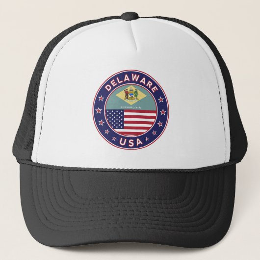 Delaware, Delaware t-shirt, Delaware sticker Trucker Pet (Voorkant)
