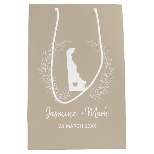Delaware Destination Wedding Family Reunion Favor Medium Cadeauzakje (Voorkant)
