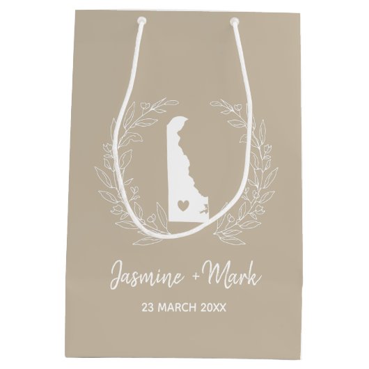 Delaware Destination Wedding Family Reunion Favor Medium Cadeauzakje (Achterkant)