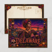 Delaware Día de los Muertos Retro Briefkaart (Voorkant / Achterkant)
