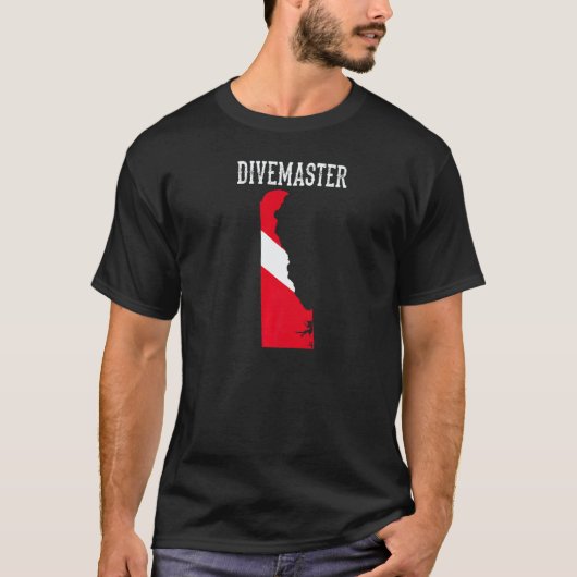 Delaware Divemaster Duik Instructeur Duiken F T-shirt (Voorkant)