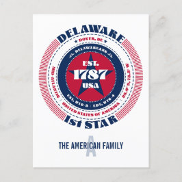 Delaware, Dover, DE Patriottisch Monogram Briefkaa Briefkaart