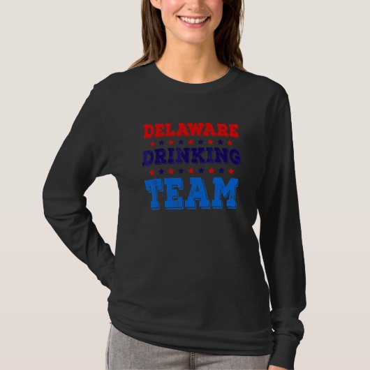 Delaware Drankteam Staats trots Bier drinken T-shirt (Voorkant)