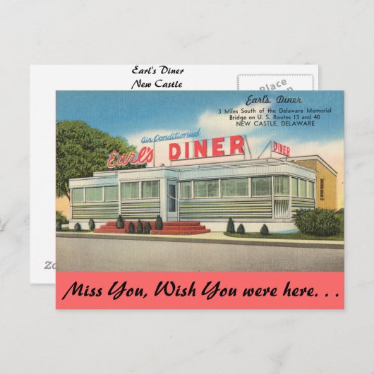 Delaware, Earl's Diner Briefkaart (Voorkant / Achterkant)