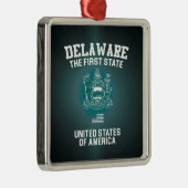 Delaware Eerste Staat Metalen Ornament (Rechts)