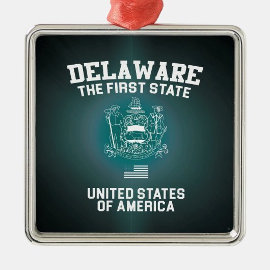 Delaware Eerste Staat Metalen Ornament (Voorkant)