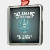 Delaware Eerste Staat Metalen Ornament (Links)