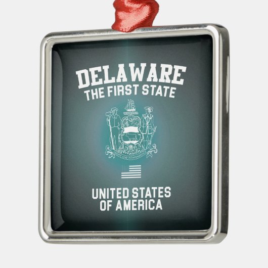 Delaware Eerste Staat Metalen Ornament (Links)