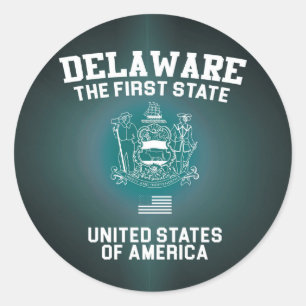 Delaware Eerste Staat Ronde Sticker