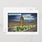 Delaware en Hudson Co. Building at Night Briefkaart (Voorkant / Achterkant)