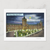 Delaware en Hudson Co. Building at Night Briefkaart (Voorkant)