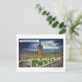 Delaware en Hudson Co. Building at Night Briefkaart (Staand voorkant)