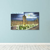Delaware en Hudson Co. Building at Night Canvas Afdruk (Insitu (Houten vloer))