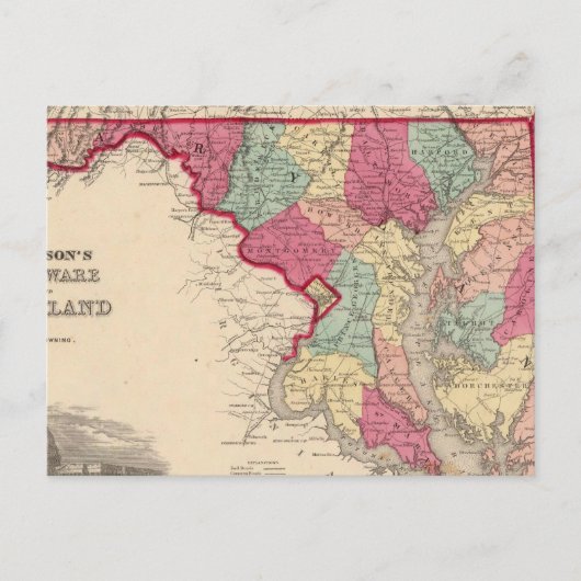Delaware en Maryland Briefkaart (Voorkant)