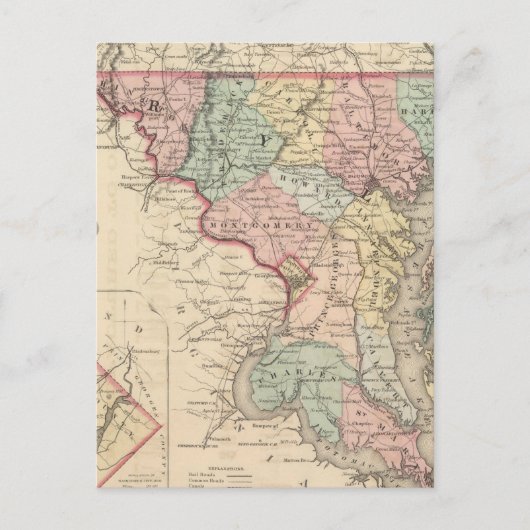 Delaware en Maryland Briefkaart (Voorkant)