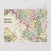Delaware en Maryland met Columbia Briefkaart (Voorkant)