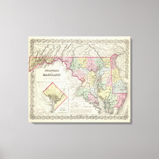 Delaware en Maryland met Columbia Canvas Afdruk (Voorkant)
