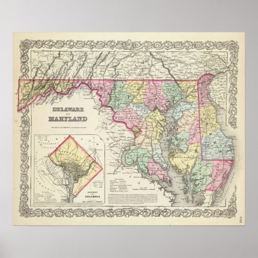Delaware en Maryland met Columbia Poster (Voorkant)